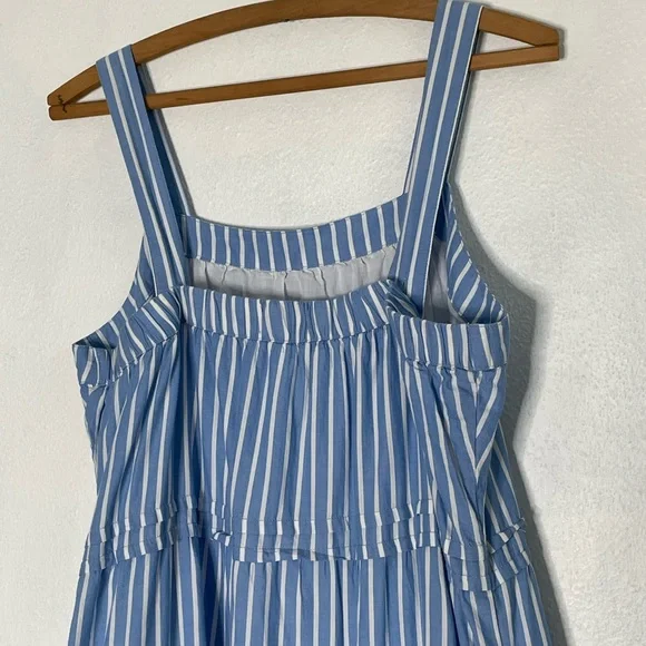 Pact The Sunset Easy Blue Stripe Organic Cotton Cami Dress. Size Medium. - Picture 7 of 12